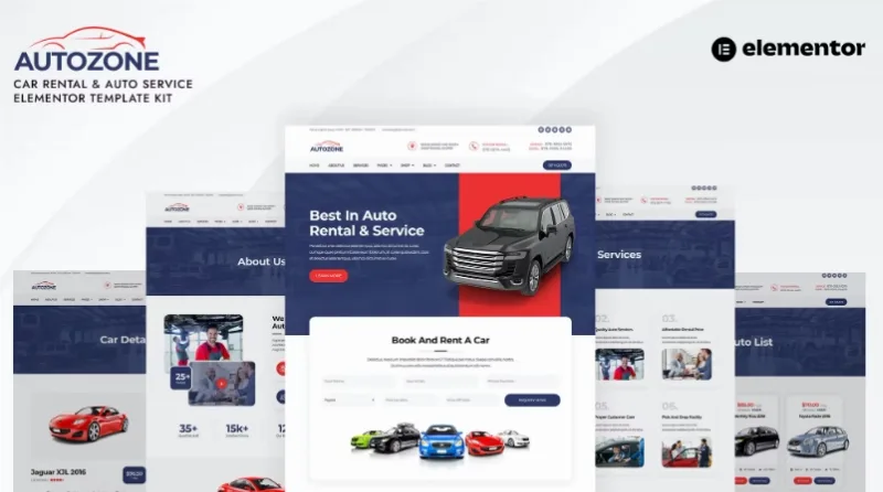 Autozone – Car Rental & Auto Service Elementor Template