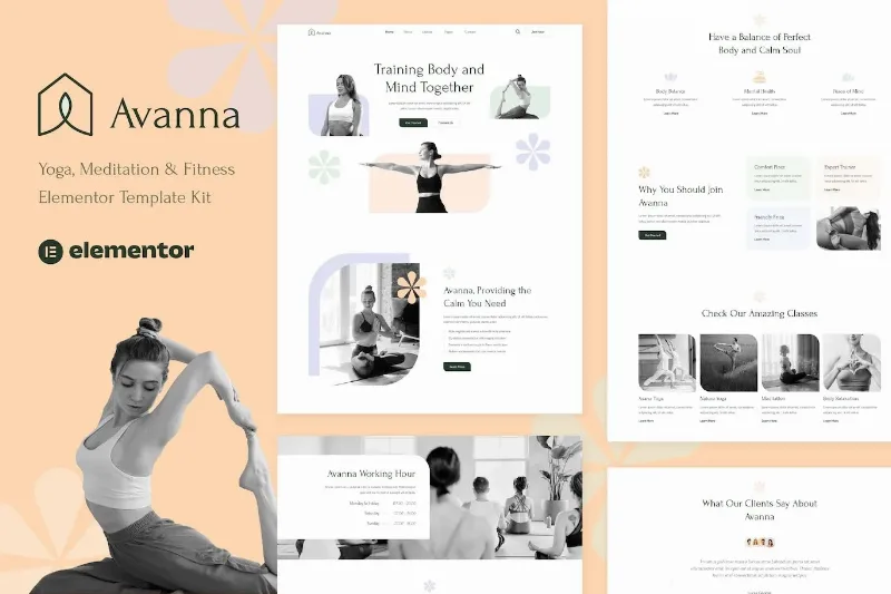 Avanna – Yoga, Meditation & Fitness Elementor Template