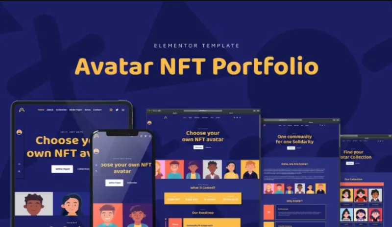 Avatar – NFT Portfolio Elementor Template