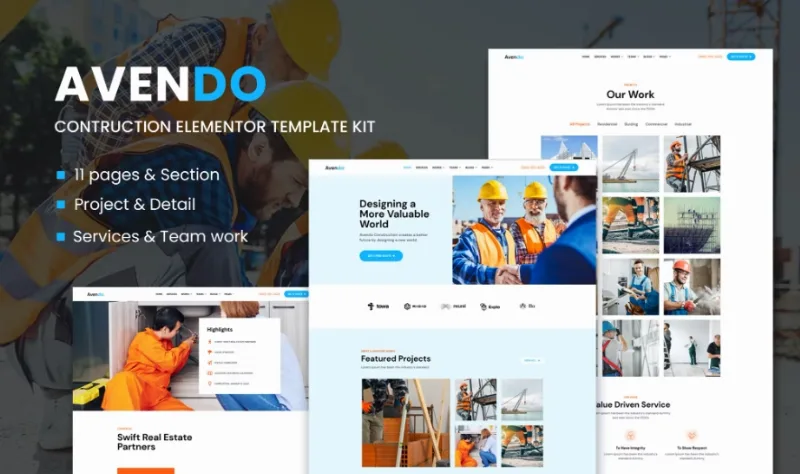 Avendo – Construction Elementor Template