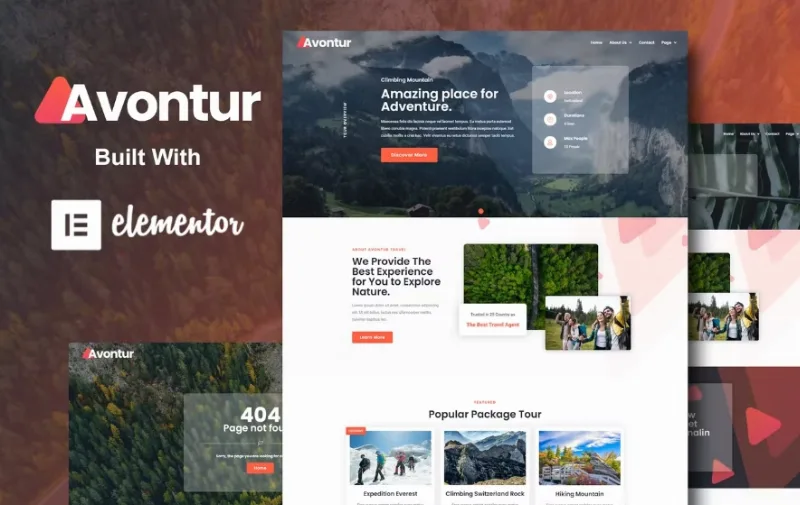 Avontur – Modern Tour & Travel Elementor Template