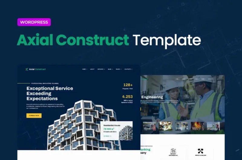 Axial – Construction Company Elementor Template