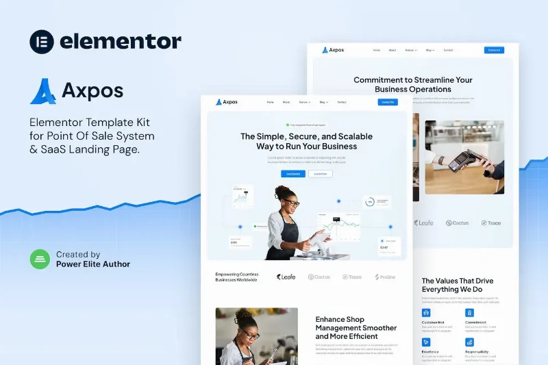 Axpos – Point Of Sale Software & SaaS Landing Page Elementor Template