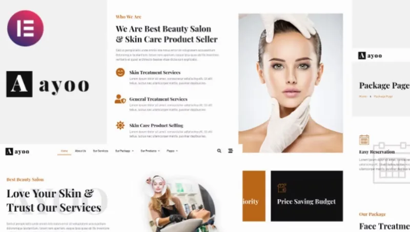 Ayoo – Beauty Salon Services Elementor Template