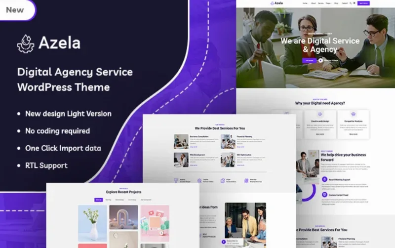 Azela – Digital Agency Service WordPress Theme