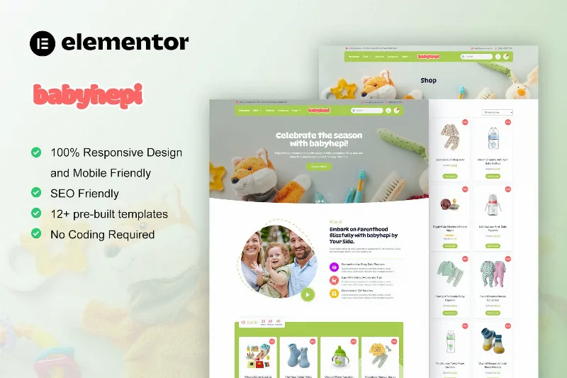 BabyHepi – Kids Store & Baby Shop Elementor Template