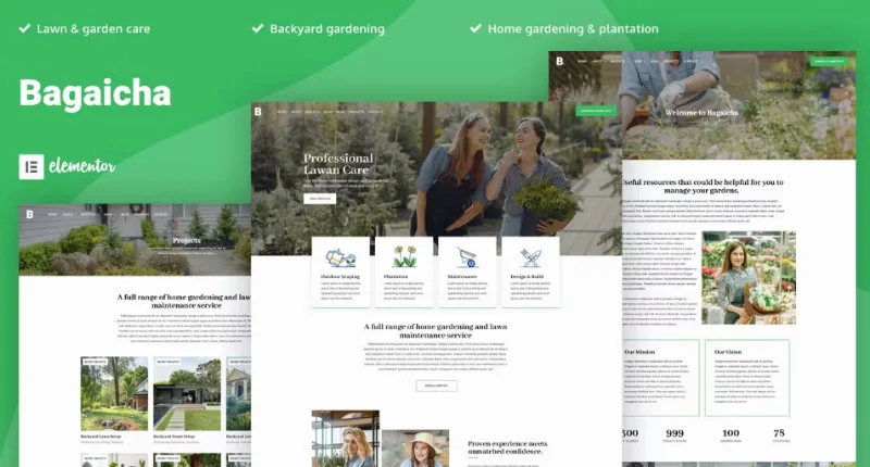 Bagaicha – Landscape & Gardening Elementor Template
