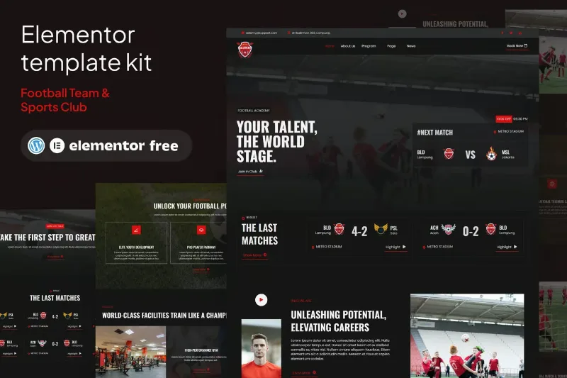 Ballademy - Football Team & Sports Club Elementor Template Kit