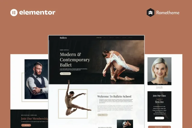 Balleto – Ballet School Elementor Pro Full Site Template