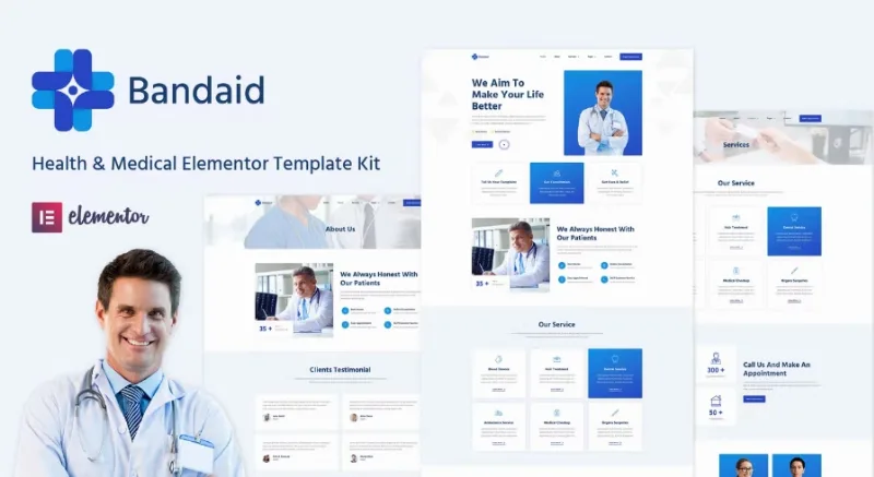 Bandaid – Health & Medical Elementor Template