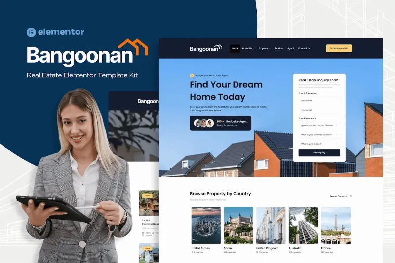 Bangoonan – Real Estate & Property Elementor Template