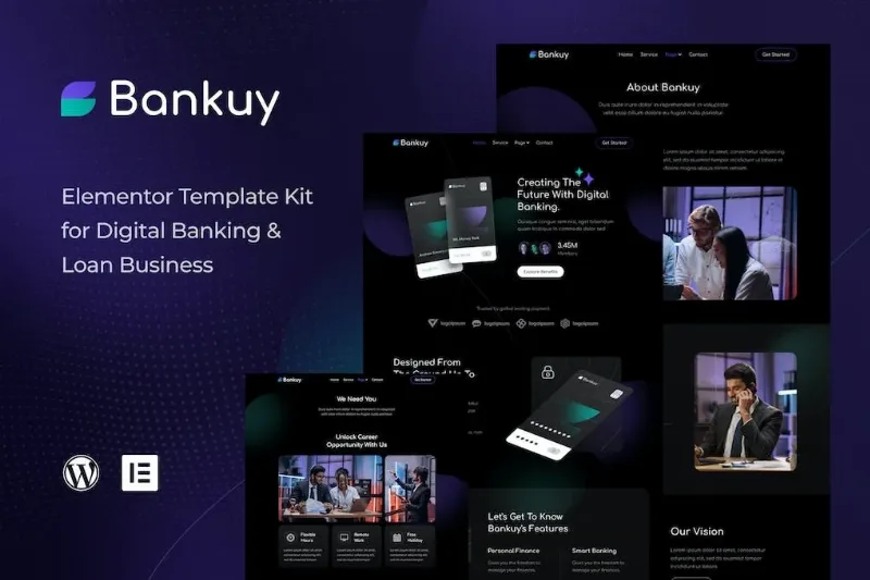 Bankuy – Digital Banking & Business Loan Elementor Template
