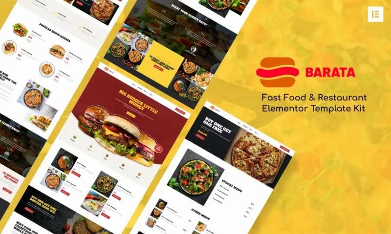 Barata – Fast Food & Burger Elementor Template
