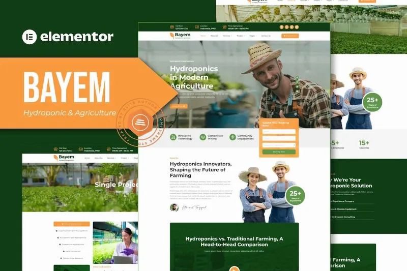 Bayem – Hydroponic & Agriculture Elementor Template