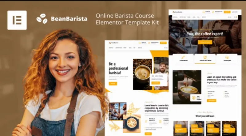 Bean Barista – Online Barista Course Elementor Template