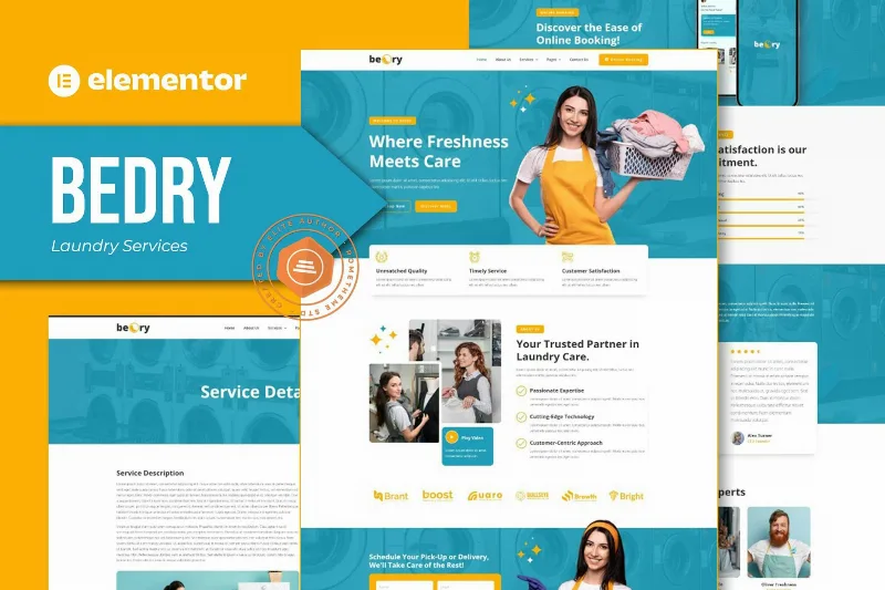 Bedry – Laundry Services Elementor Pro Template