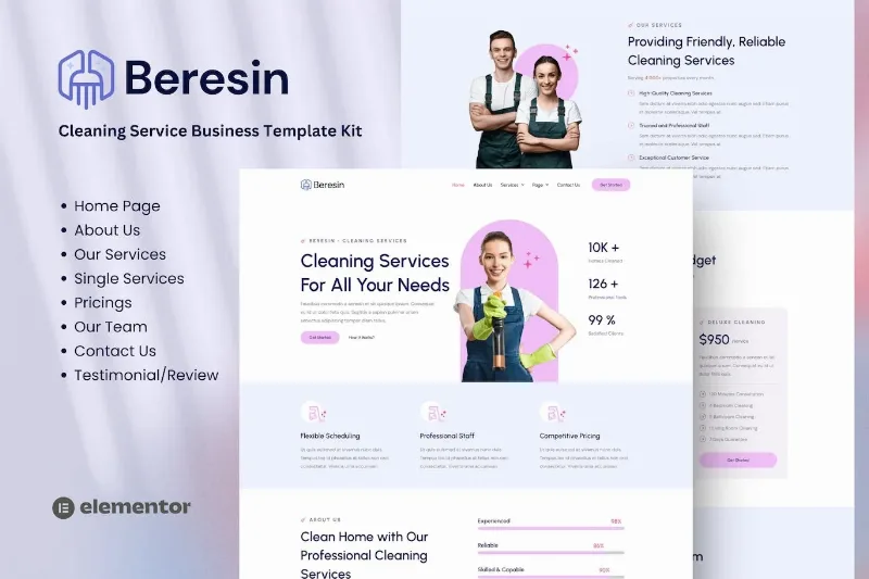 Beresin – Modern Cleaning Service Business Elementor