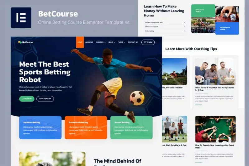 BetCourse – Sports Betting and Prediction Course Elementor Template
