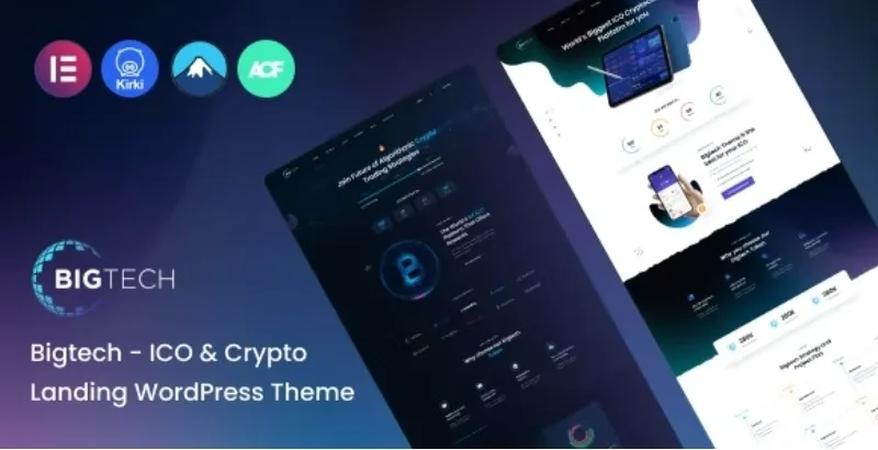 Bigtech – ICO & Crypto Landing WordPress Theme 1.1