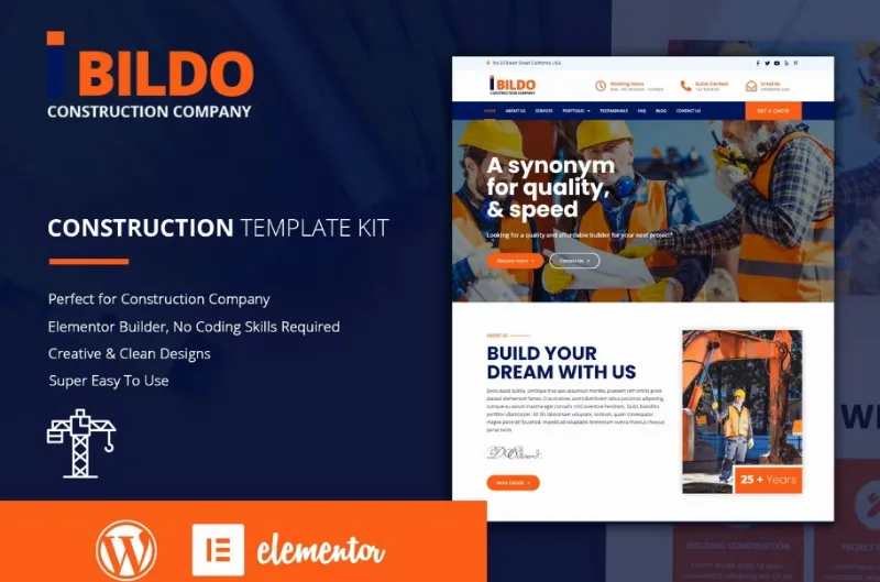 Bildo – Construction Elementor Template