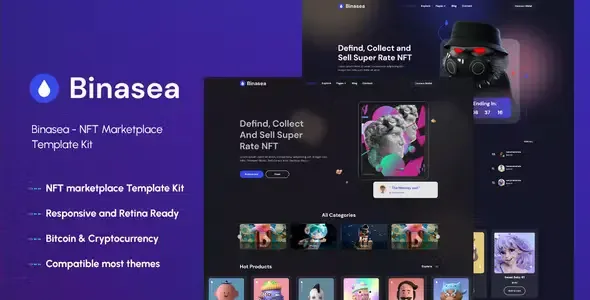 Binasea NFT Marketplace Elementor Template Kit
