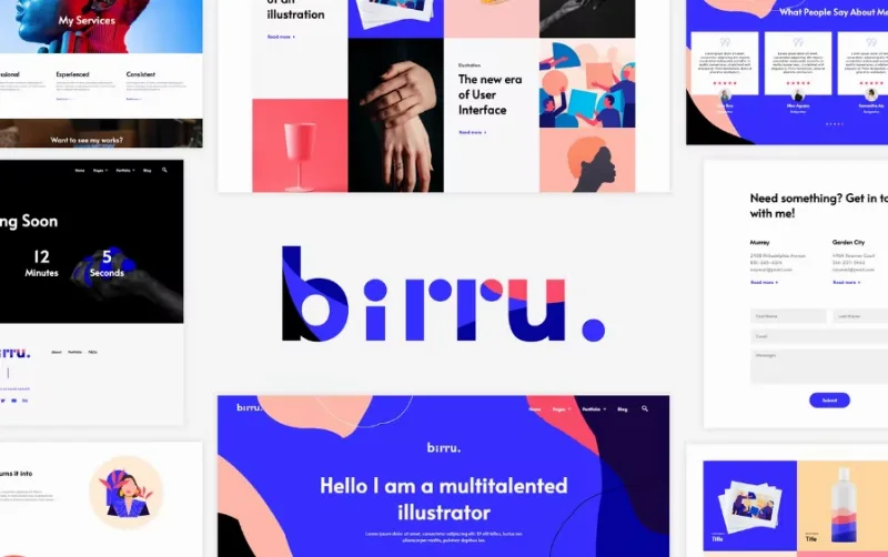 Birru – Simple Portfolio Elementor Template
