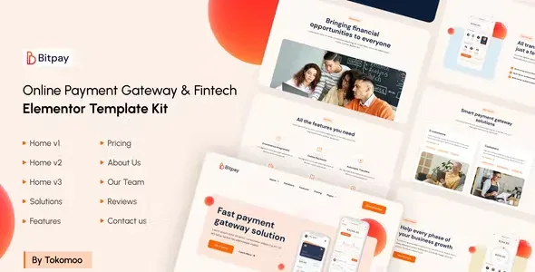 Bitpay Payment and Fintech Elementor Template Kit