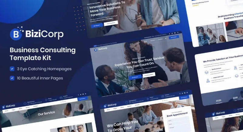 BiziCorp – Business Consulting Elementor Template
