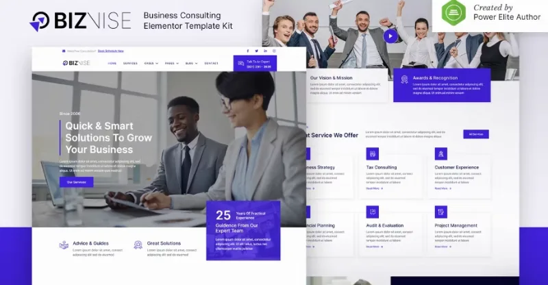 Biznise – Business Consulting Elementor Template