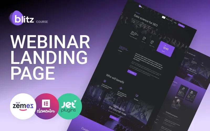 Blitz – Webinar Landing Page Template WordPress Theme