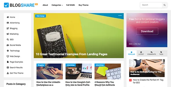 BlogShare Pro Theme