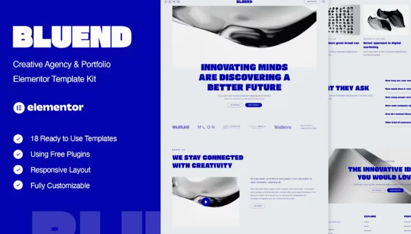 Bluend – Creative Agency & Portfolio Elementor Template
