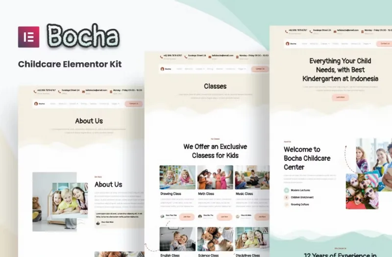 Bocha – Childcare Elementor Template