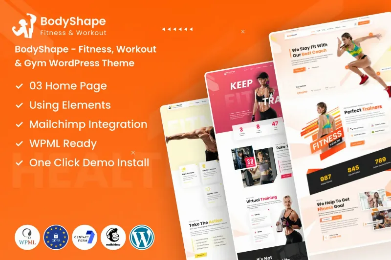 BodyShape - Fitness, Workout & Gym WordPress Theme