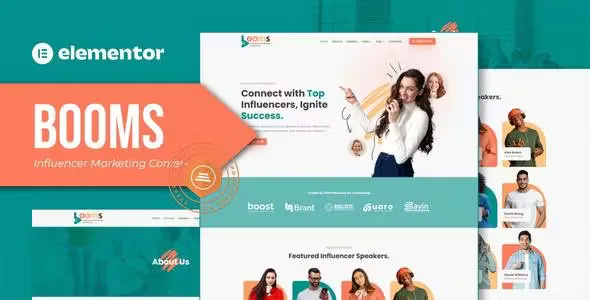 Booms Influencer Marketing Elementor Template Kit