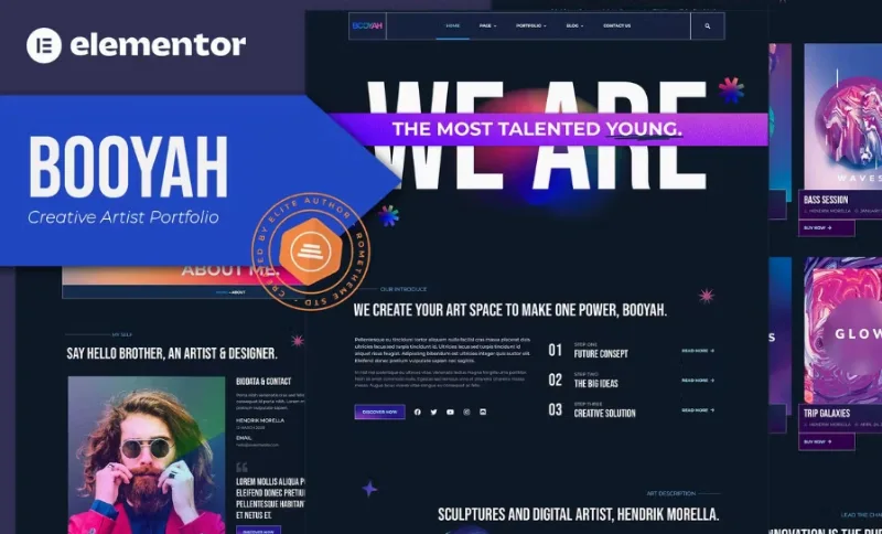 Booyah – Creative Artist Portfolio Elementor Template