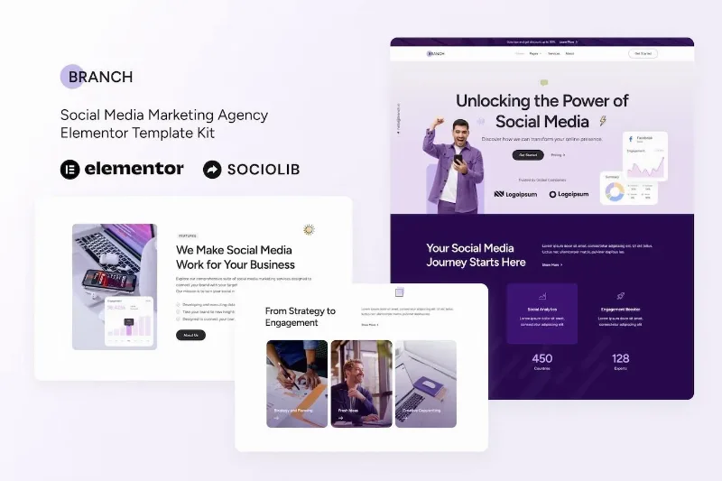 Branch – Social Media Marketing Agency Elementor Template
