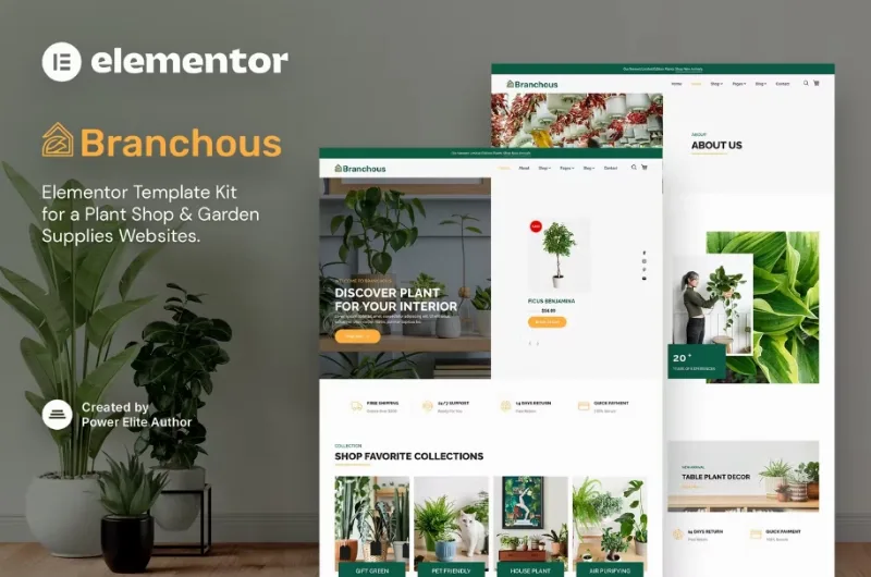 Branchous – Plant & Garden Store Elementor Template