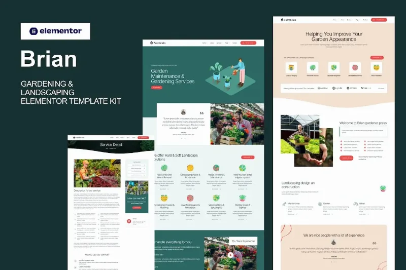 Brian – Gardening & Landscaping Elementor Template