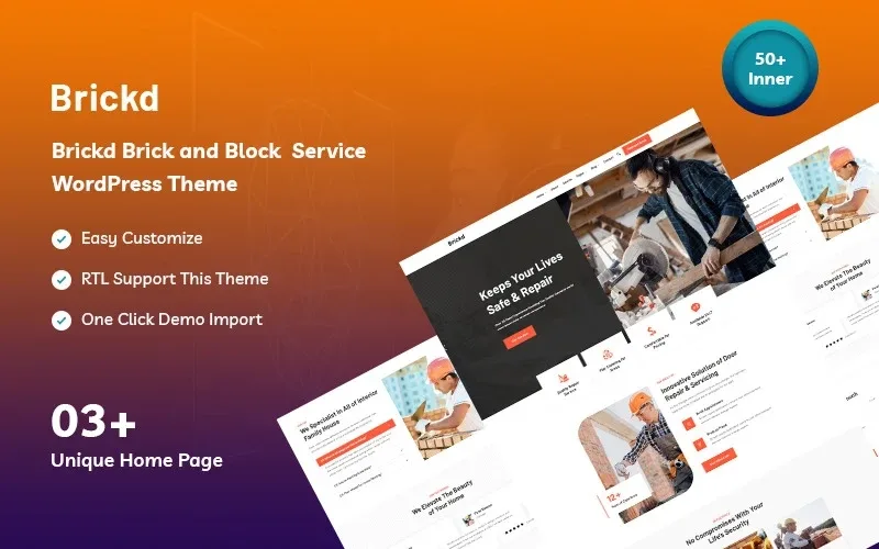 Brickd – Brick, Wood and Block Service WordPress Theme