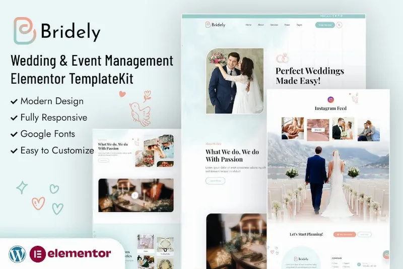 Bridely | Wedding & Event Management Elementor Template