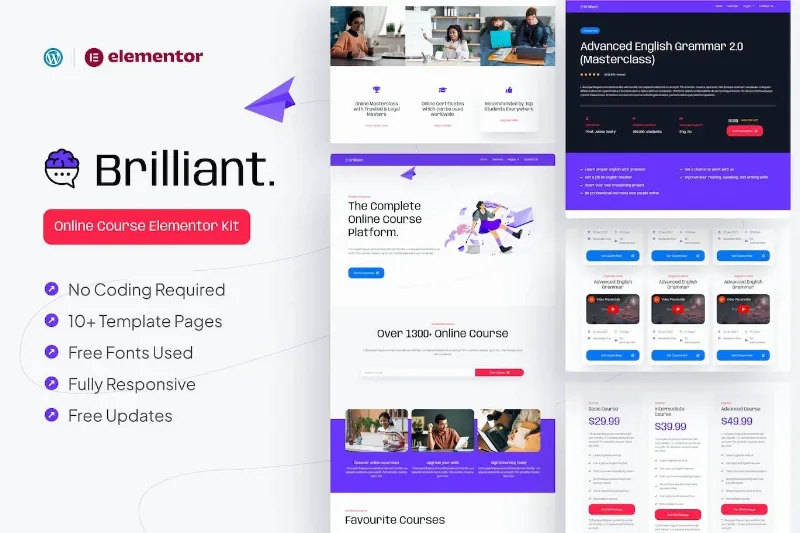 Brilliant – Online Course Elementor Pro Template