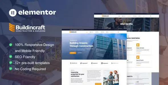 BuildinCraft Construction Elementor Template Kit