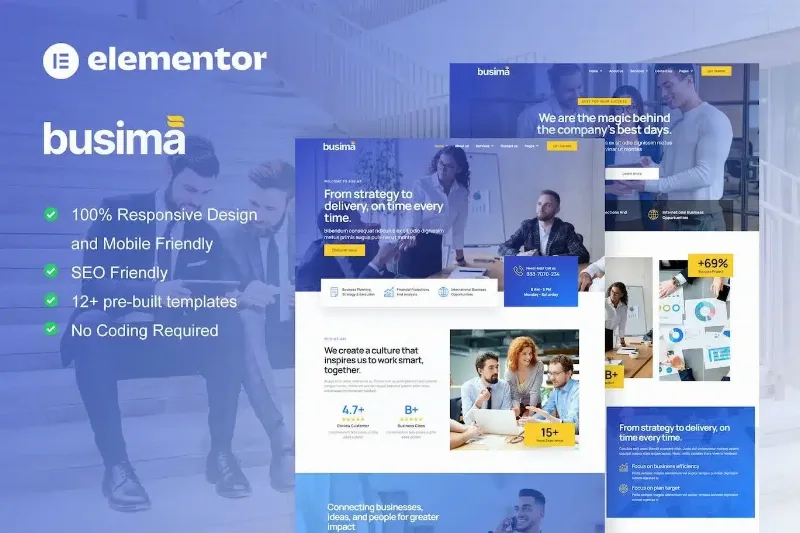 Busima – Business Consultant Elementor Template Kit