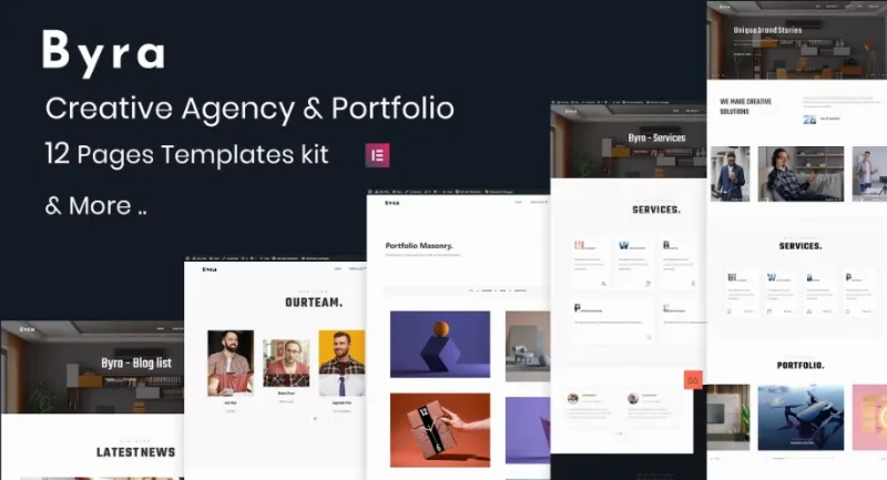 Byra – Creative Agency & Modern Portfolio Elementor Template
