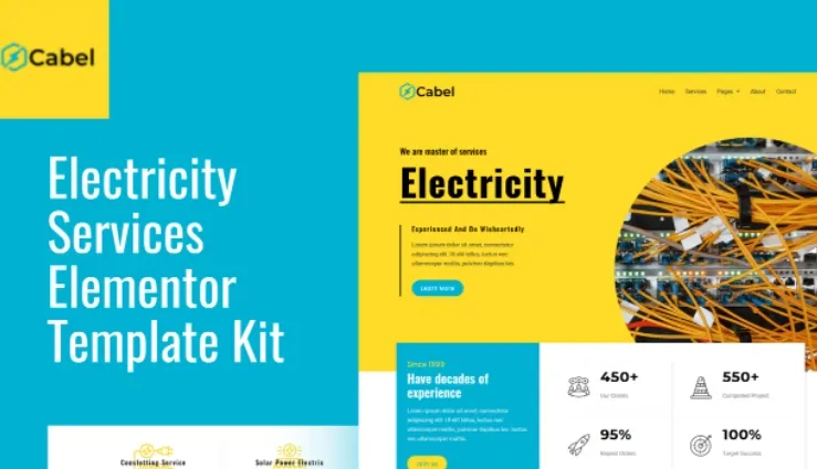 Cabel – Electricity Services Elementor Template