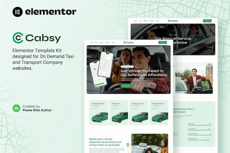 Cabsy – Transport Company & On Demand Taxi Elementor Template