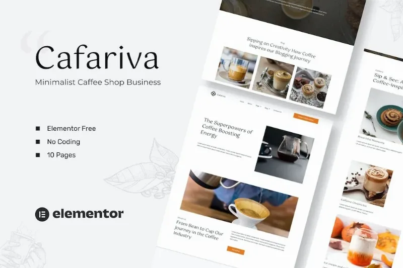 Cafariva – Minimalist Cafe &Coffee Elementor Template