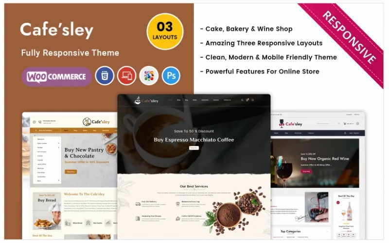 Cafesley – Cafe, Bar and Restraunt Woocommerce Theme