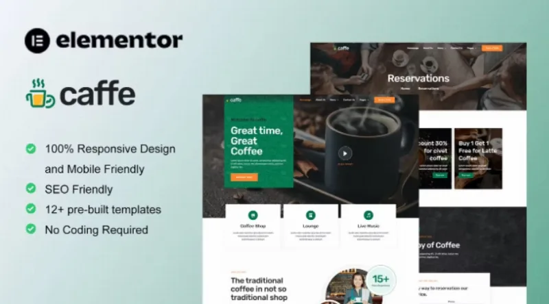 Caffe – Coffee Shop & Cafe Elementor Template